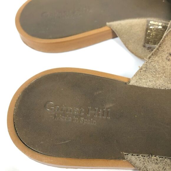 Garnet Hill Luis Basket Weave Leather Sandals Sip On Olive Green Size 36 / 6 - Picture 6 of 9